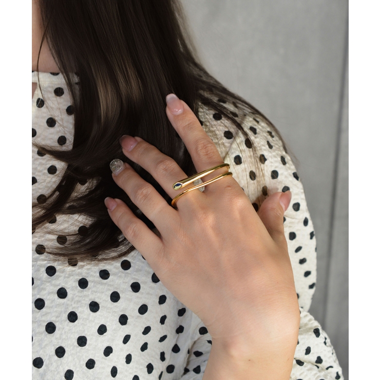 Wave Frame Double Finger Ring | earyear | 詳細画像10 
