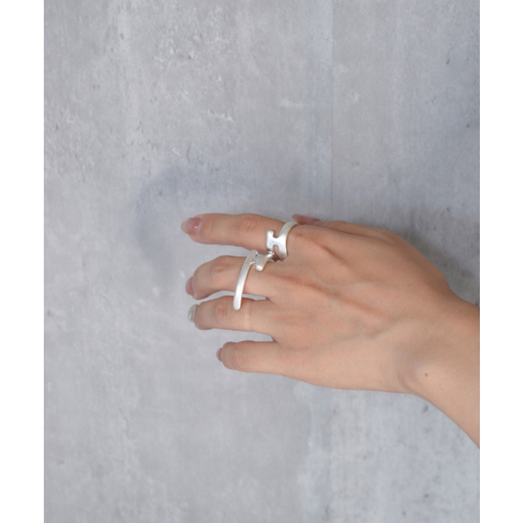 Curve Line Fusion Double Finger Ring | earyear | 詳細画像5 