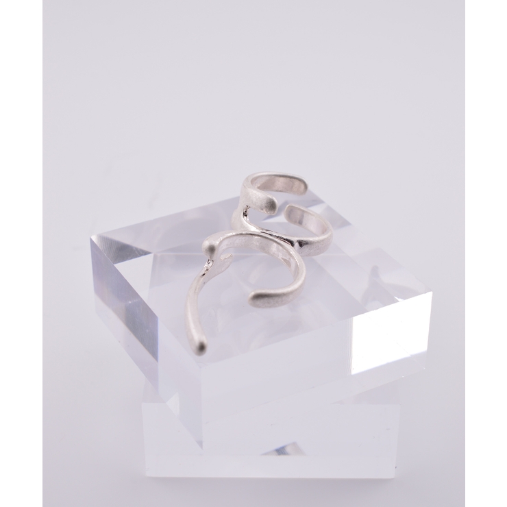 Curve Line Fusion Double Finger Ring | earyear | 詳細画像7 