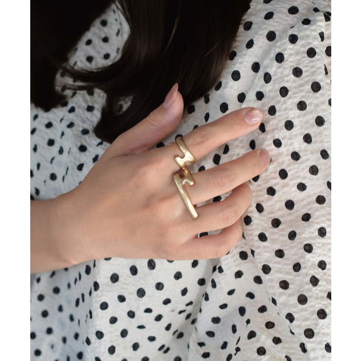 Curve Line Fusion Double Finger Ring | earyear | 詳細画像9 