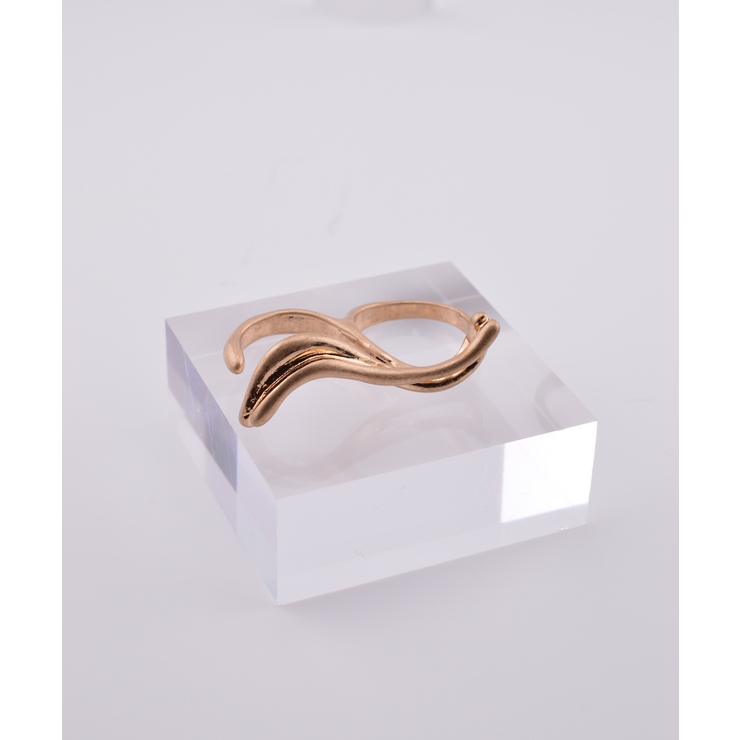 ゴールド | Parallel Flow Double Finger Ring | earyear