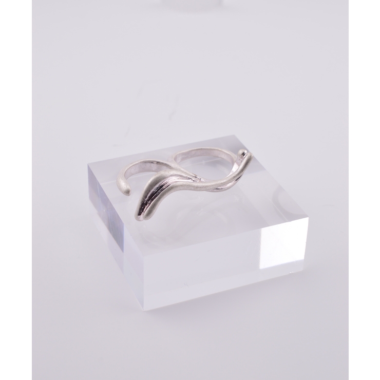 シルバー | Parallel Flow Double Finger Ring | earyear