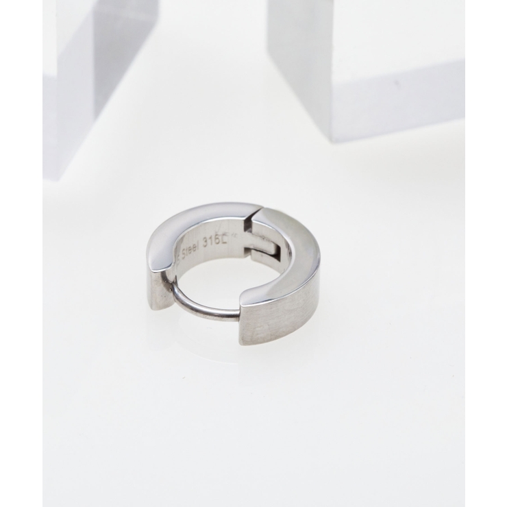 サージカル ステンレス フラット フープピアス(UNISEX) | earyear | 詳細画像12 