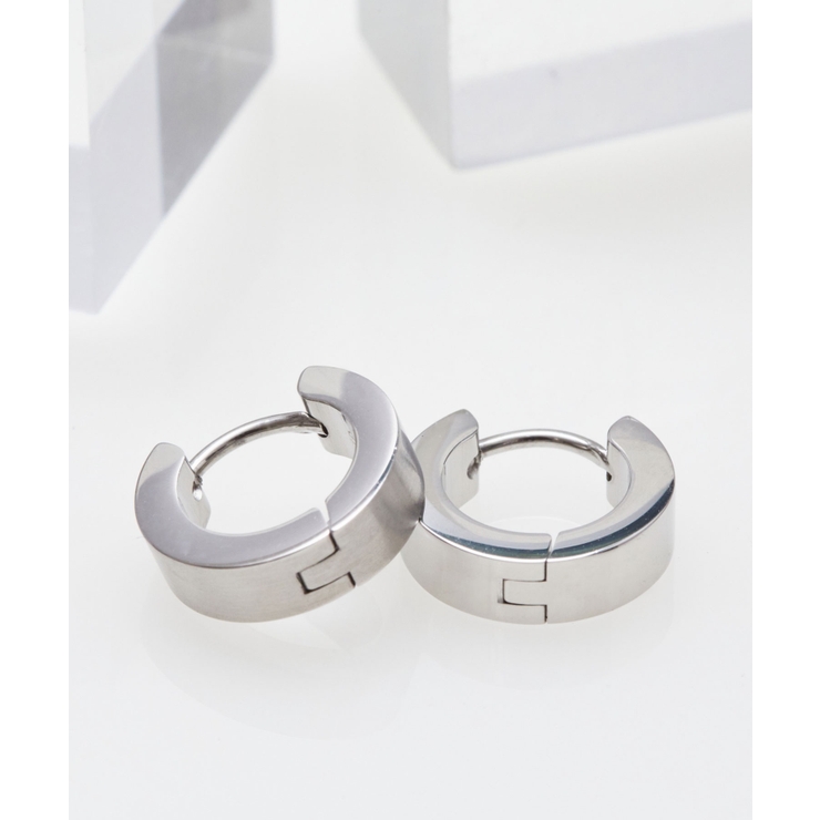 サージカル ステンレス フラット フープピアス(UNISEX) | earyear | 詳細画像26 
