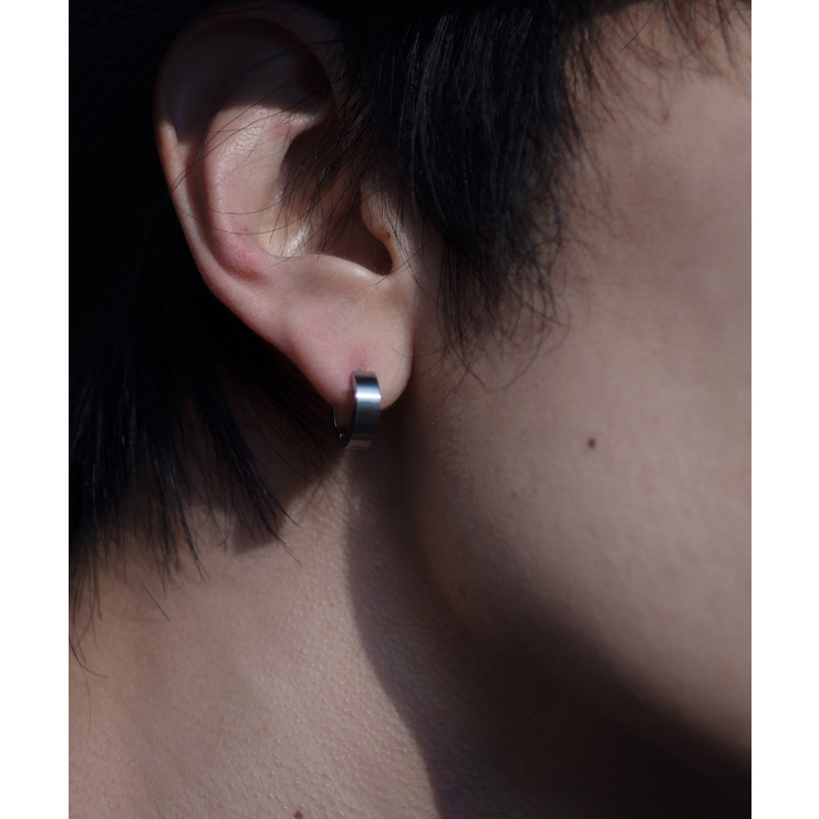 サージカル ステンレス フラット フープピアス(UNISEX) | earyear | 詳細画像3 