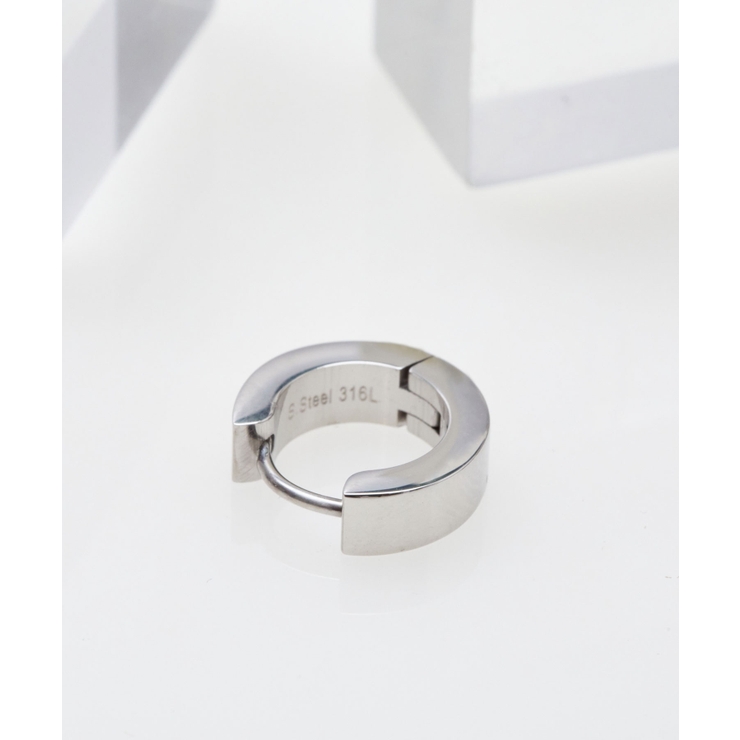 サージカル ステンレス フラット フープピアス(UNISEX) | earyear | 詳細画像8 