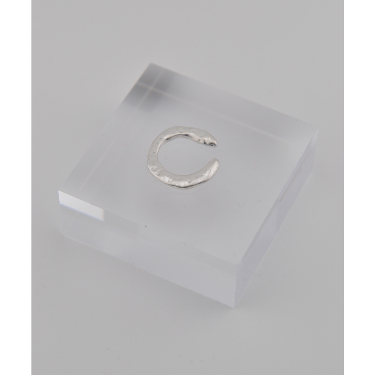 叩き加工ーマットシルバー | メタルフープ片耳イヤーカフ | earyear