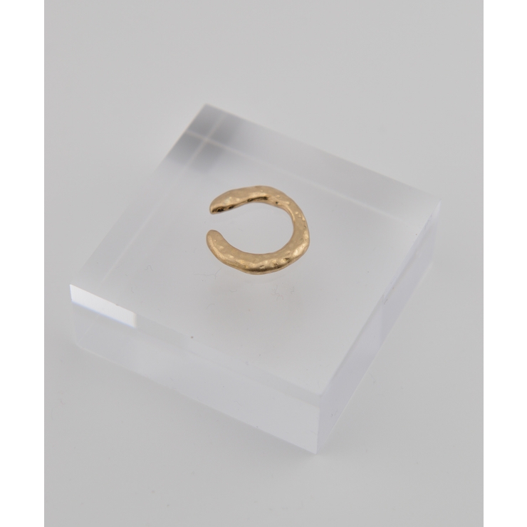 叩き加工ーマットゴールド | メタルフープ片耳イヤーカフ | earyear