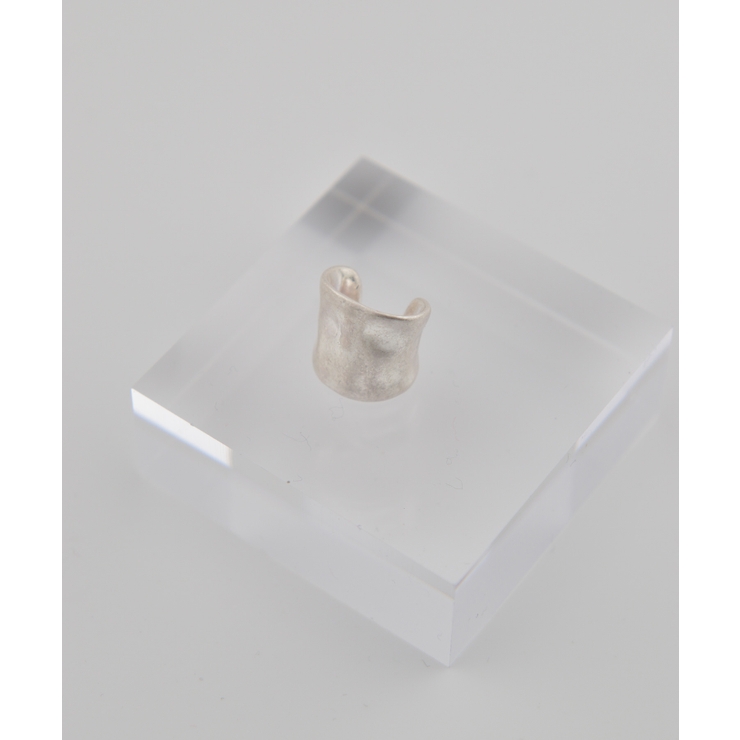 凸凹プレートーマットシルバー | メタルフープ片耳イヤーカフ | earyear