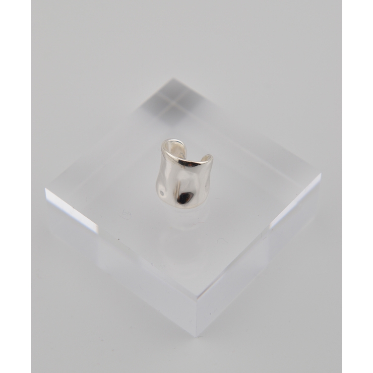 凸凹プレート-艶シルバー | メタルフープ片耳イヤーカフ | earyear