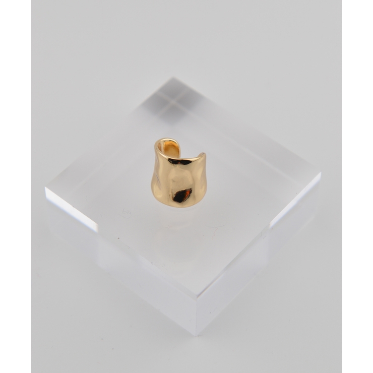 凸凹プレート-艶ゴールド | メタルフープ片耳イヤーカフ | earyear