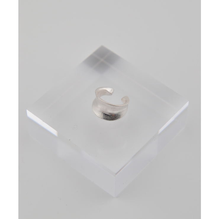 ラウンドカールーマットシルバー | メタルフープ片耳イヤーカフ | earyear