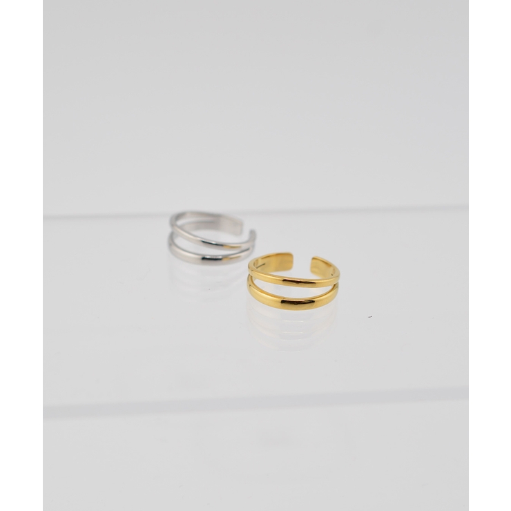 Twin Line Open Ring Stainless 316L | earyear | 詳細画像2 