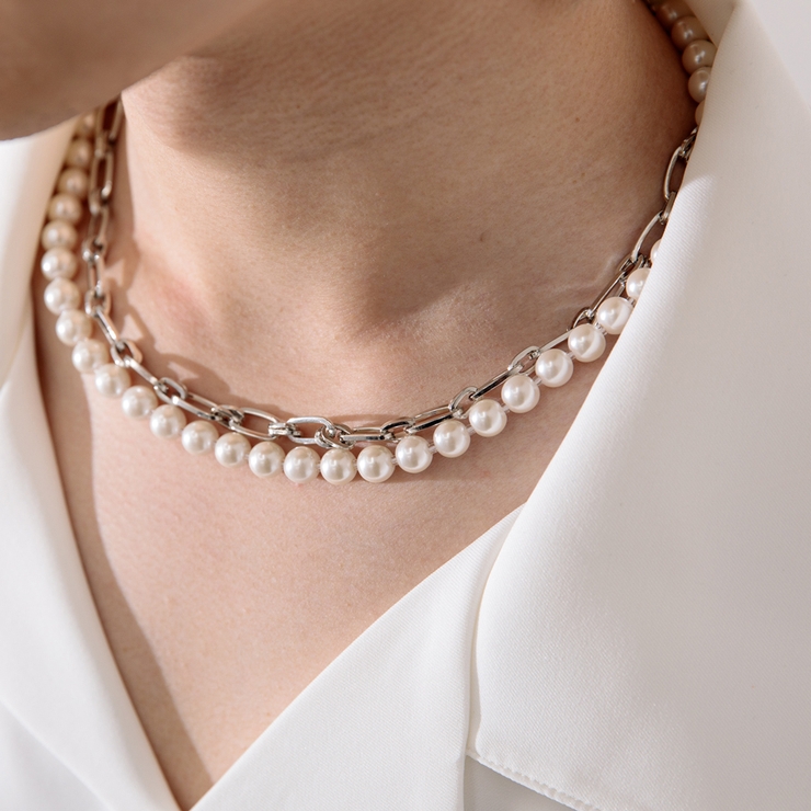 真珠のネックレス 鎖チェーン ネックレス ファッション シンプル 高級感