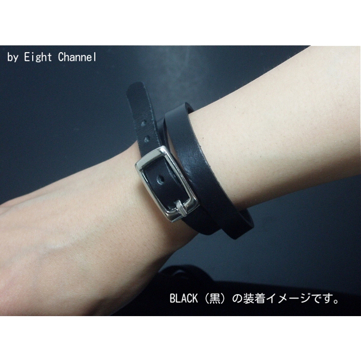 ブレスレット シンプル レザー2重巻き[品番：ECLA0001134