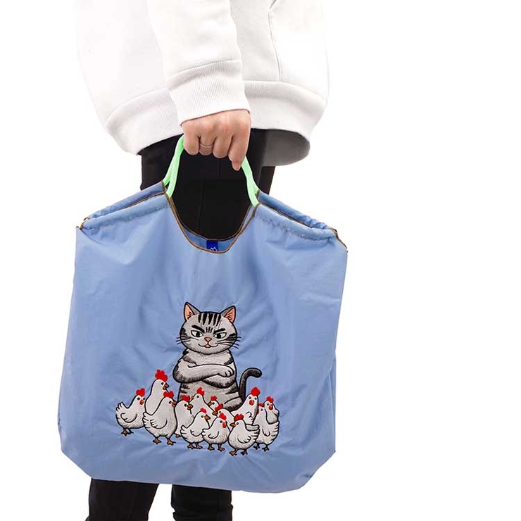 B：ライトブルー | トートバッグ 刺繍 エコバッグ | Emmmo