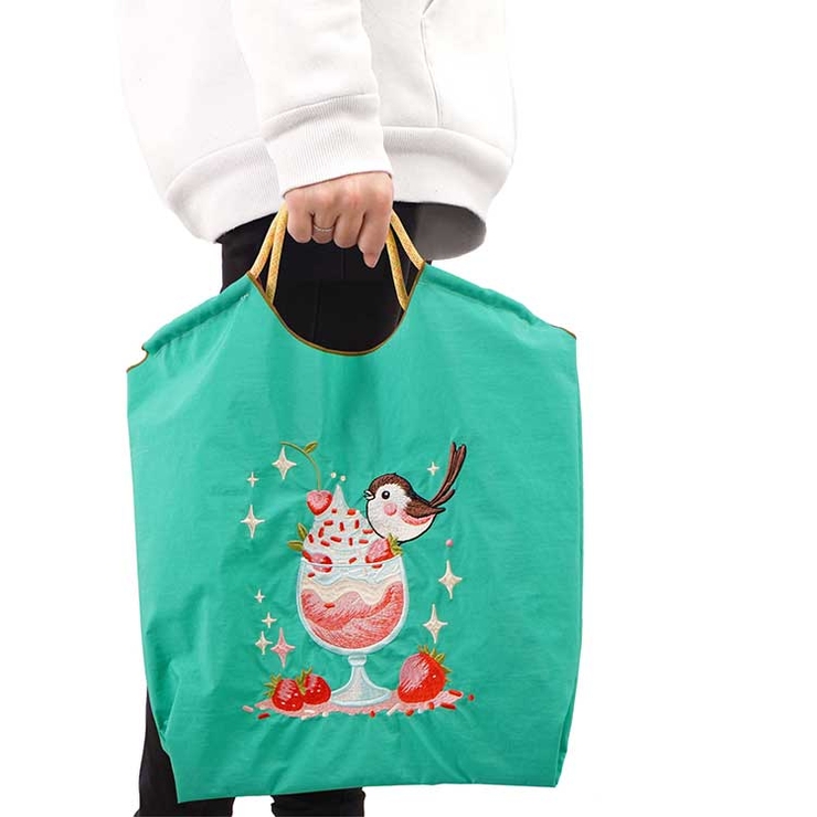 G：ライトグリーン | トートバッグ 刺繍 エコバッグ | Emmmo