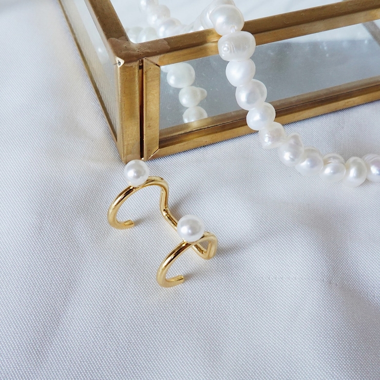 ダブルパールイヤーカフ【ニッケルフリー】 | enjoueel  | 詳細画像1 