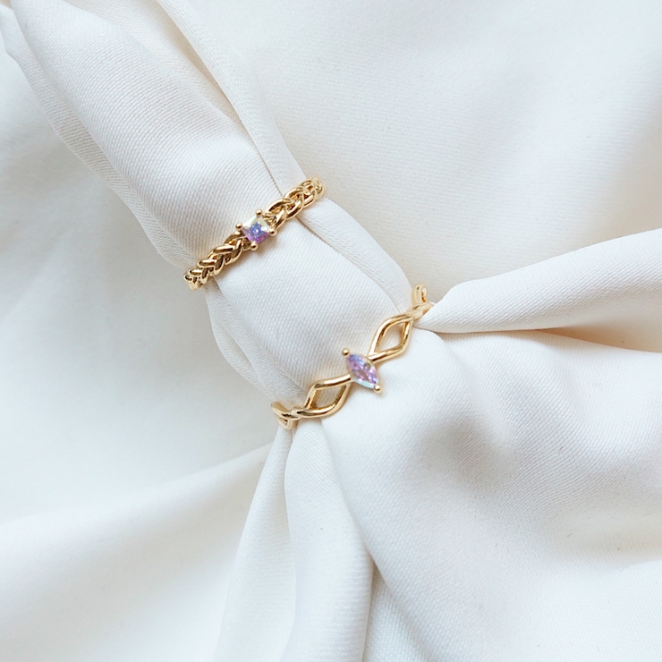 チェーンオーロラストーンピンキーリング | enjoueel  | 詳細画像3 