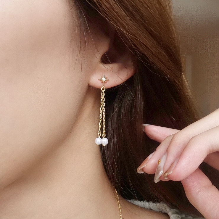 パラレルパールシャインピアス【ニッケルフリー】 | enjoueel  | 詳細画像1 