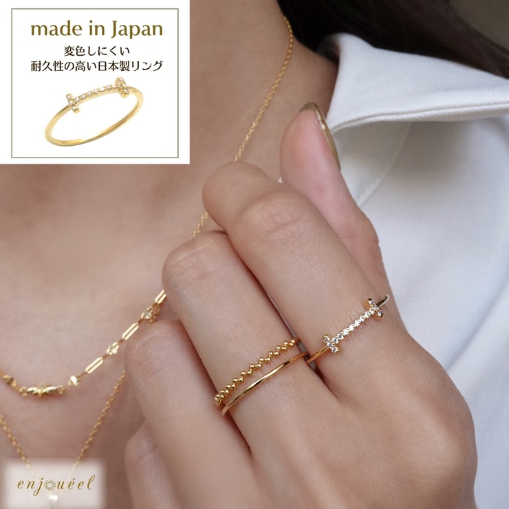 Iラインストーンスリムリング | enjoueel  | 詳細画像1 