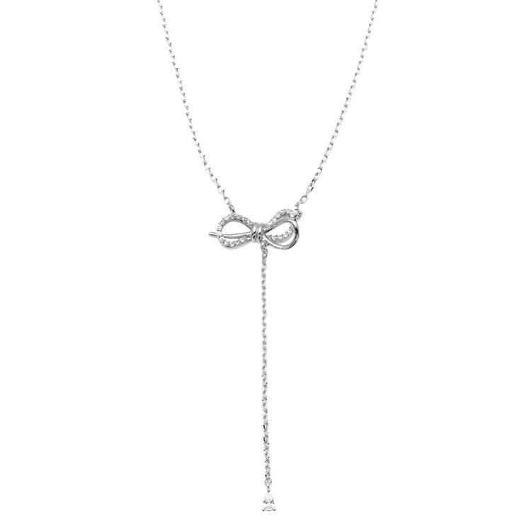 ダブルリボンチェーンネックレス【ニッケルフリー】 | enjoueel  | 詳細画像6 