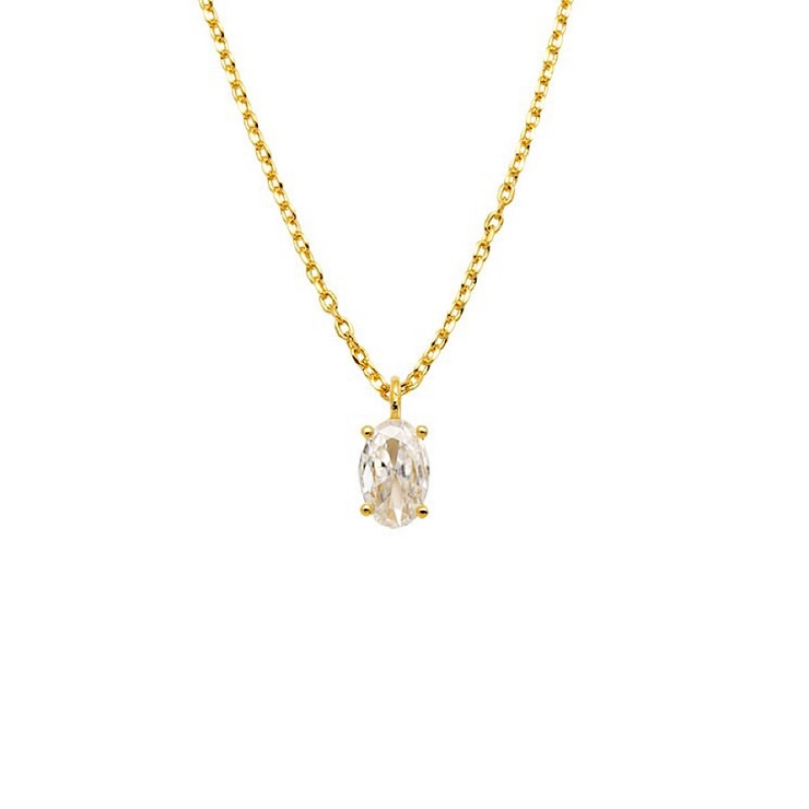 オーバルクリスタルネックレス【ニッケルフリー】 | enjoueel  | 詳細画像2 