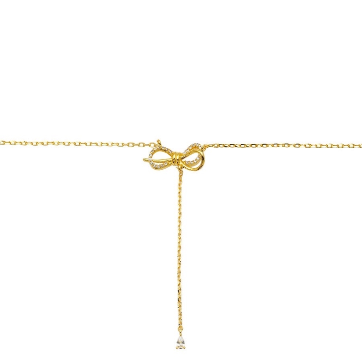 ダブルリボンチェーンネックレス【ニッケルフリー】 | enjoueel  | 詳細画像4 