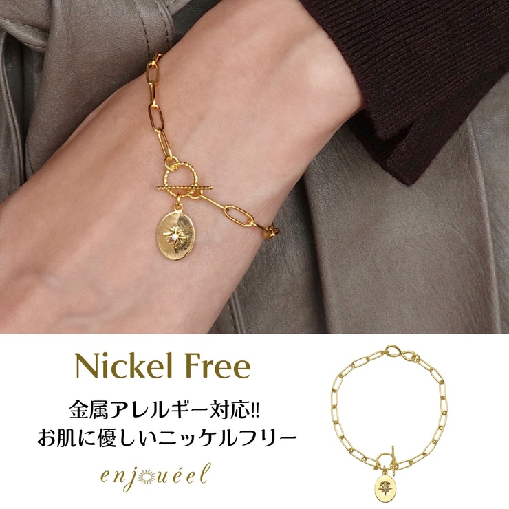 マンテルメタルサンストーンブレスレット【ニッケルフリー】 | enjoueel  | 詳細画像1 