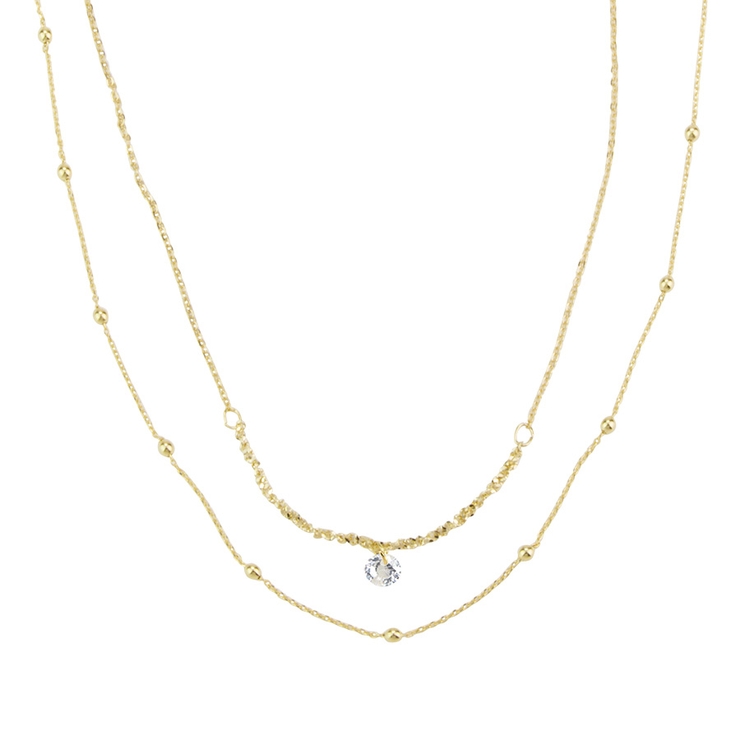 2連クリスタルネックレス【ニッケルフリー】 | enjoueel  | 詳細画像3 