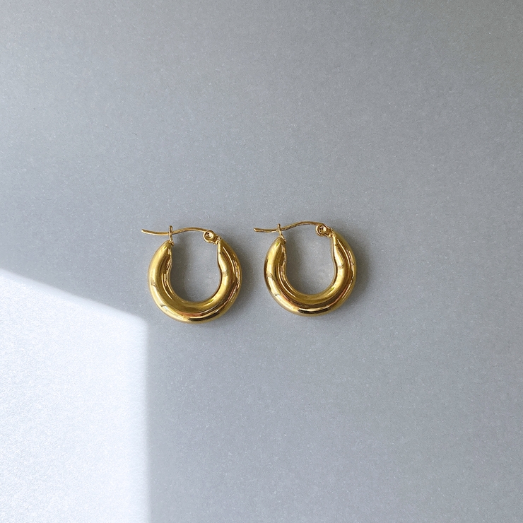 シルバー 25mm | チャンキーフープステンレスメタルピアス サージカルステンレス金属アレルギー | FACION