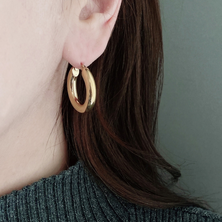 チャンキーフープステンレスメタルピアス サージカルステンレス金属アレルギー | FACION | 詳細画像8 