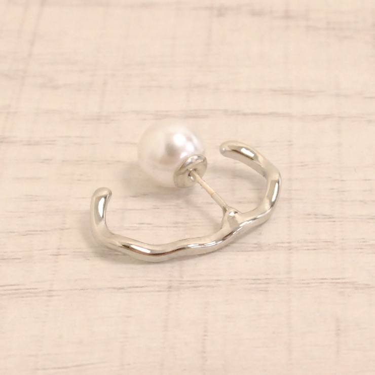 イヤーカフ風変形メタルラインピアス シルバー ゴールド | FACION | 詳細画像2 