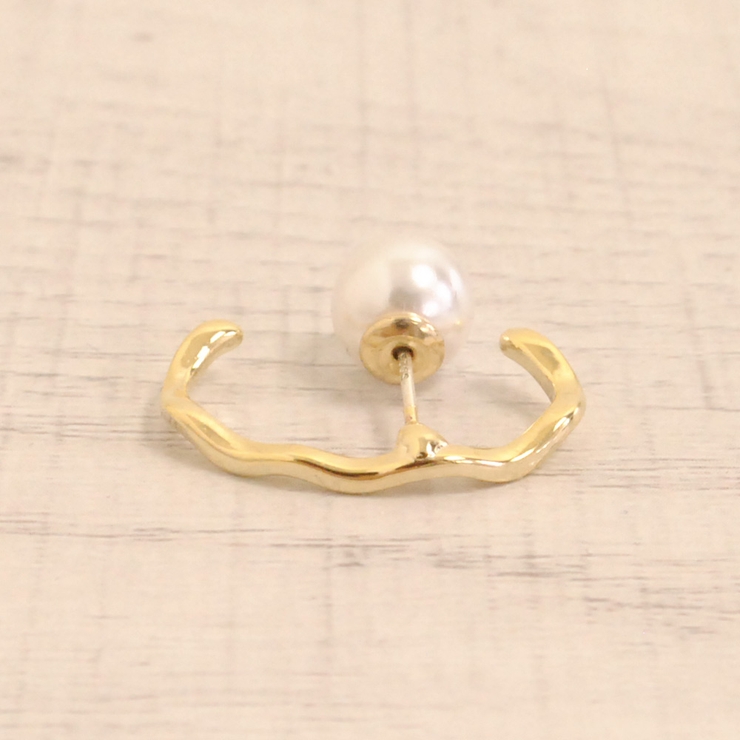 イヤーカフ風変形メタルラインピアス シルバー ゴールド | FACION | 詳細画像4 