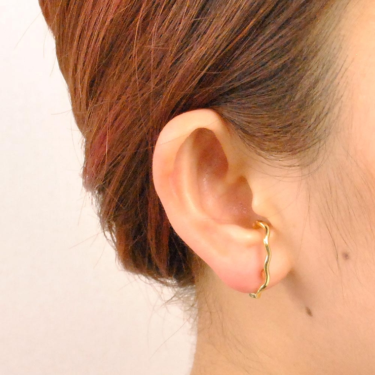 イヤーカフ風変形メタルラインピアス シルバー ゴールド | FACION | 詳細画像6 