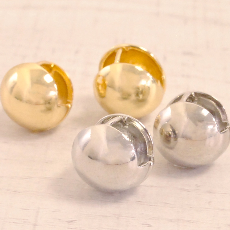 メタルラウンドボールワンタッチピアス 丸 球体 | FACION | 詳細画像1 