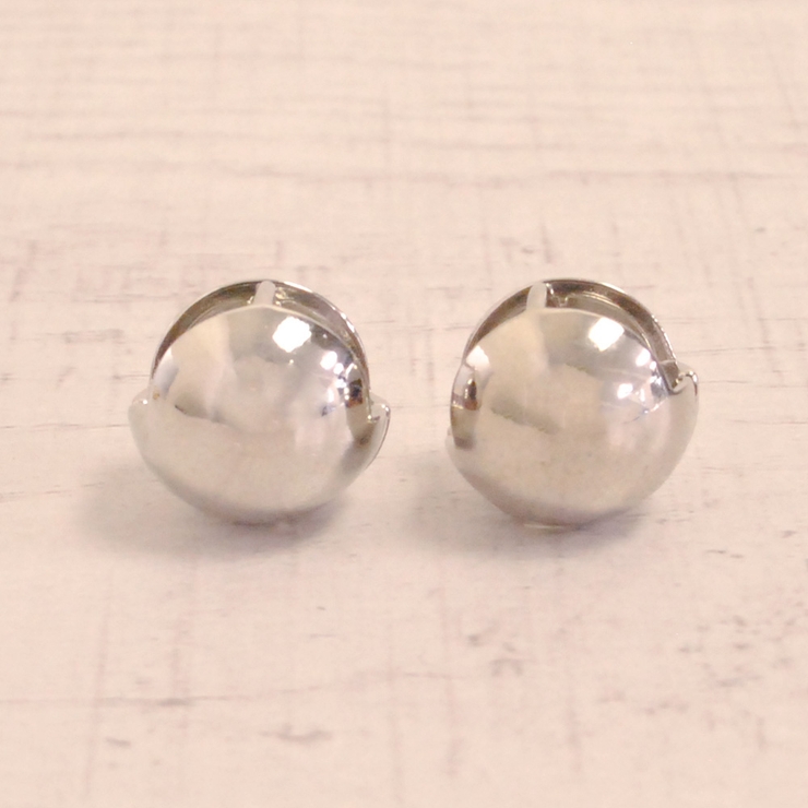 シルバー | メタルラウンドボールワンタッチピアス 丸 球体 | FACION