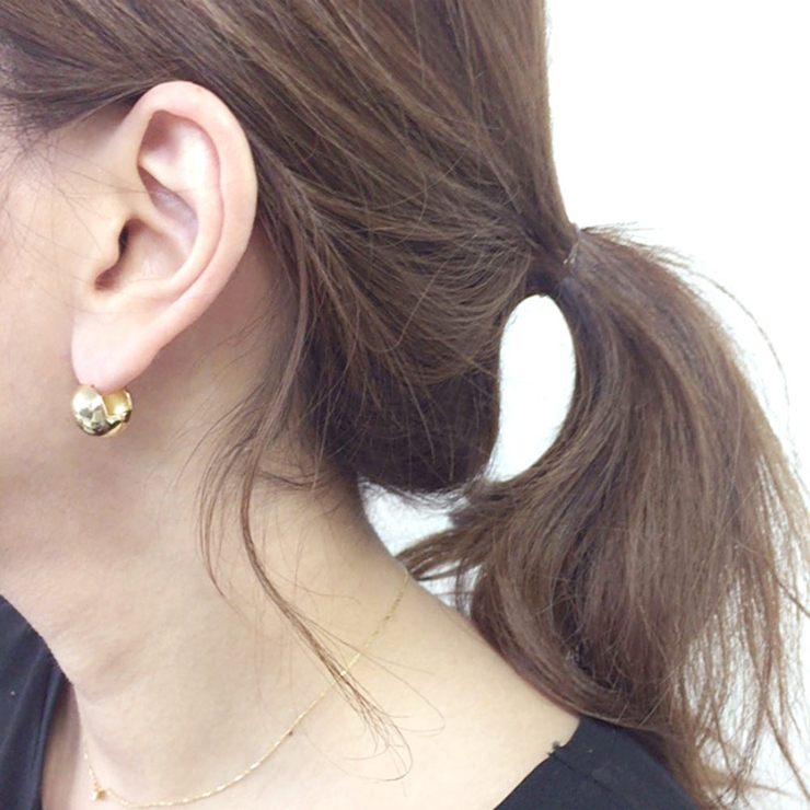 メタルラウンドボールワンタッチピアス 丸 球体 | FACION | 詳細画像8 