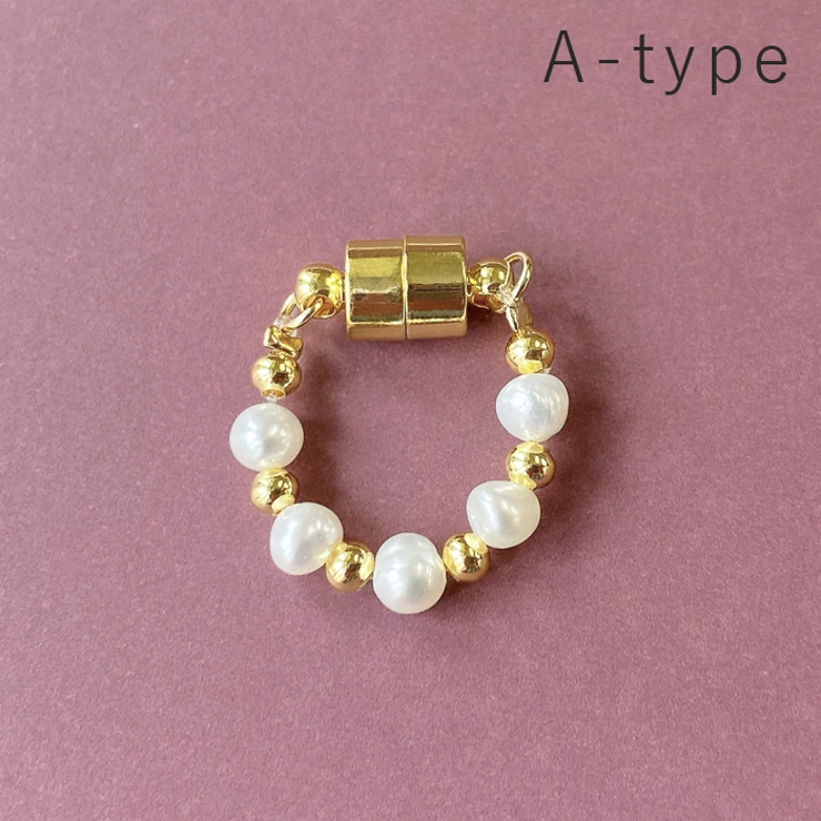 A-type | マグネット式淡水パールフープイヤリング ピアス イヤーカフ | FACION