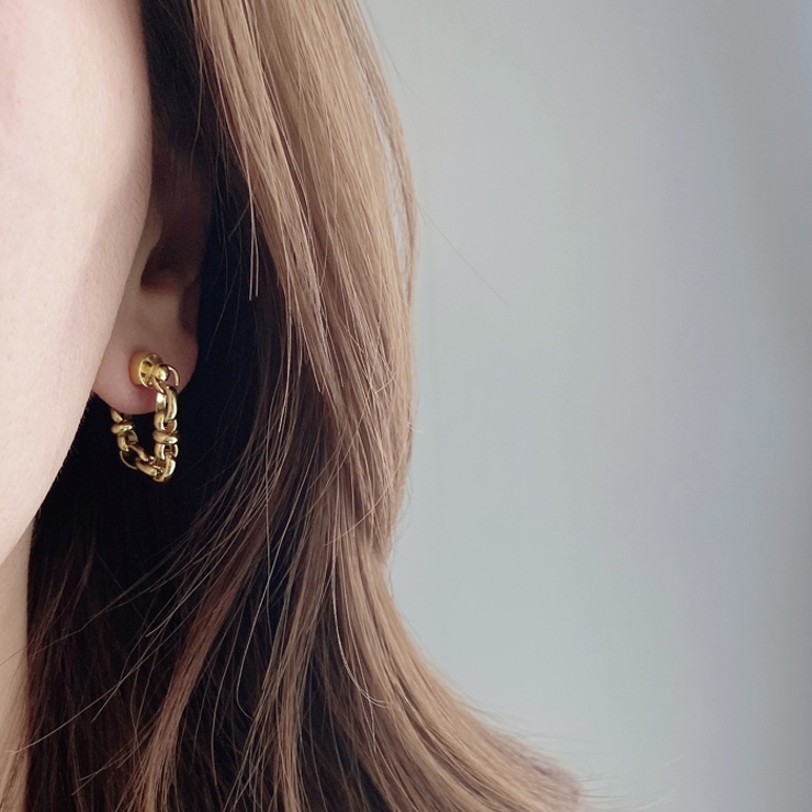 メタルチェーンマグネットフープイヤリング ピアス イヤーカフ | FACION | 詳細画像10 