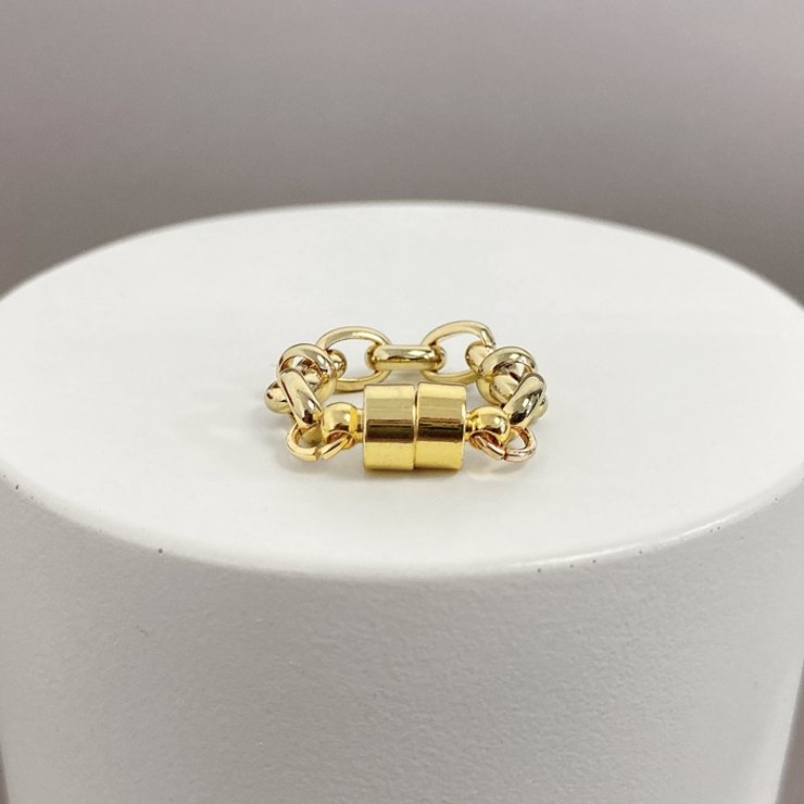 ゴールド | メタルチェーンマグネットフープイヤリング ピアス イヤーカフ | FACION