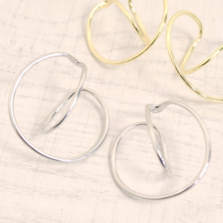 両耳用ニュアンスラインイヤーカフノンホールピアスイヤリング 軟骨ピアス | FACION | 詳細画像1 