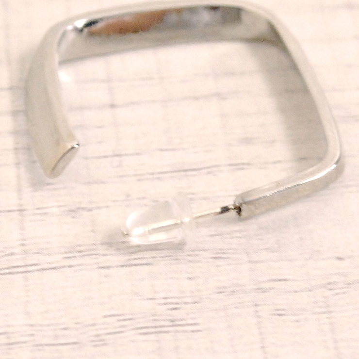 スクエアメタルフープピアス シルバーゴールド | FACION | 詳細画像3 