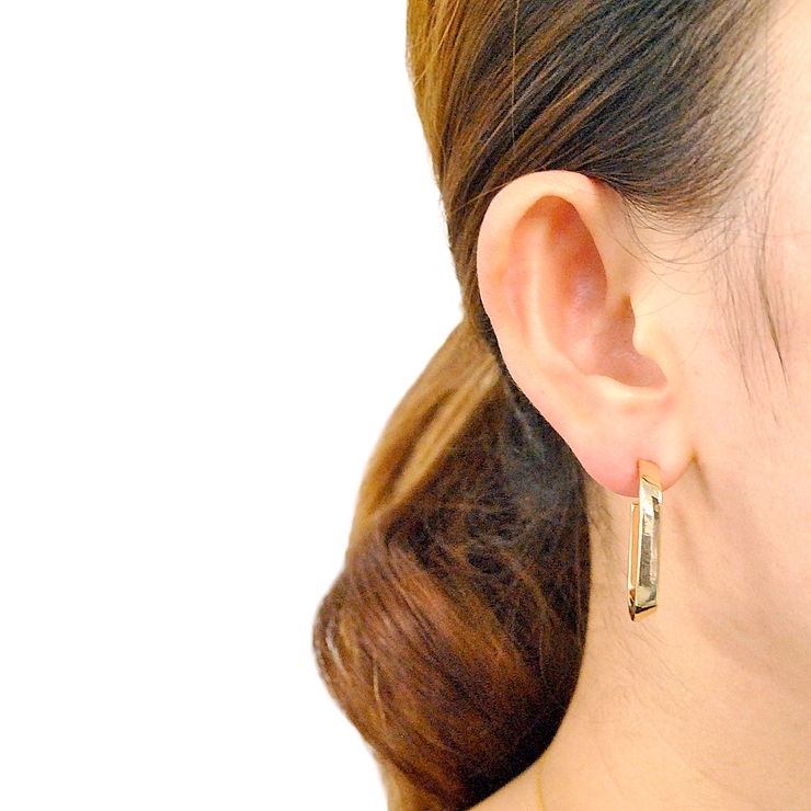 スクエアメタルフープピアス シルバーゴールド | FACION | 詳細画像6 