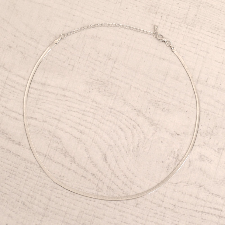 シルバー | 幅広スネークチェーンネックレス ゴールドシルバーパーティー結婚式オケージョン | FACION