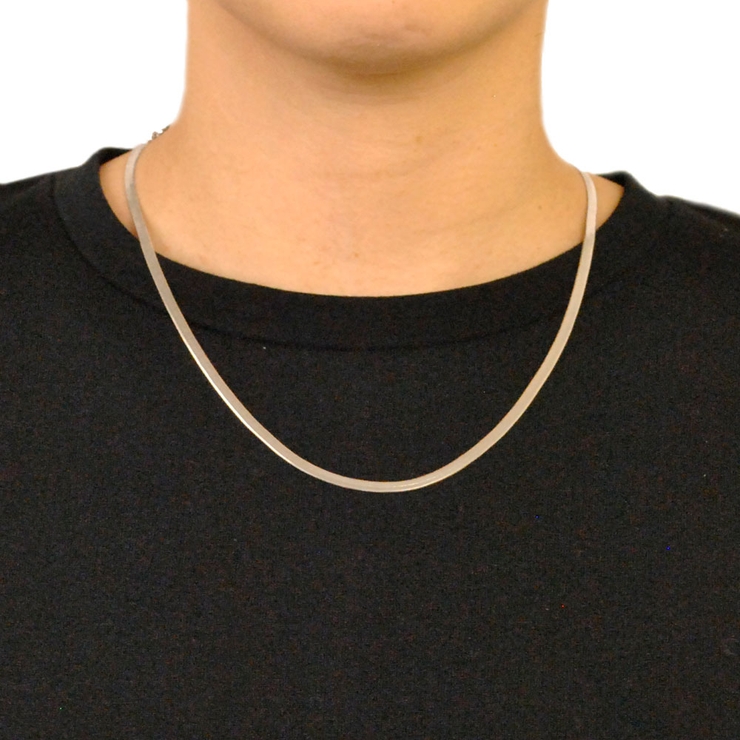 幅広スネークチェーンネックレス ゴールドシルバーパーティー結婚式オケージョン | FACION | 詳細画像4 
