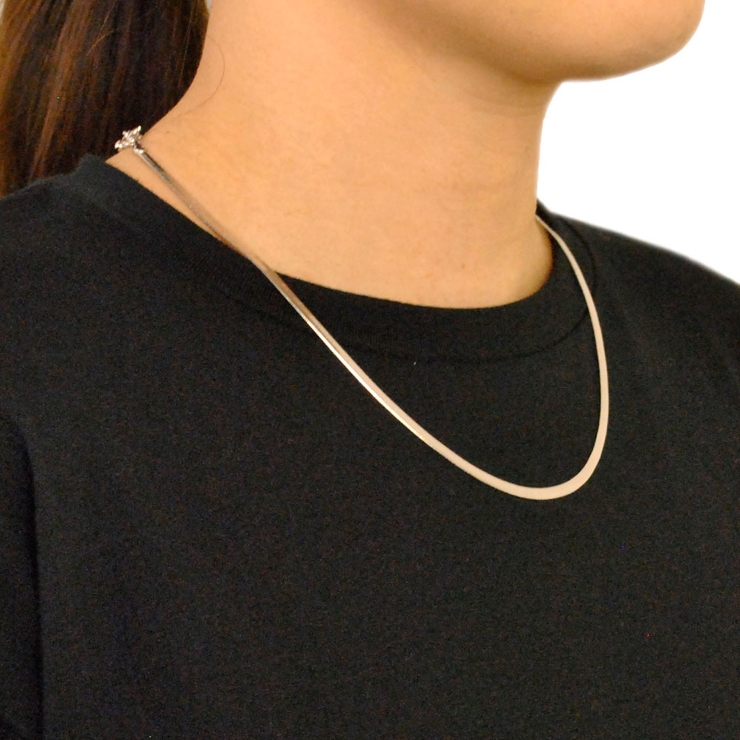 幅広スネークチェーンネックレス ゴールドシルバーパーティー結婚式オケージョン | FACION | 詳細画像5 