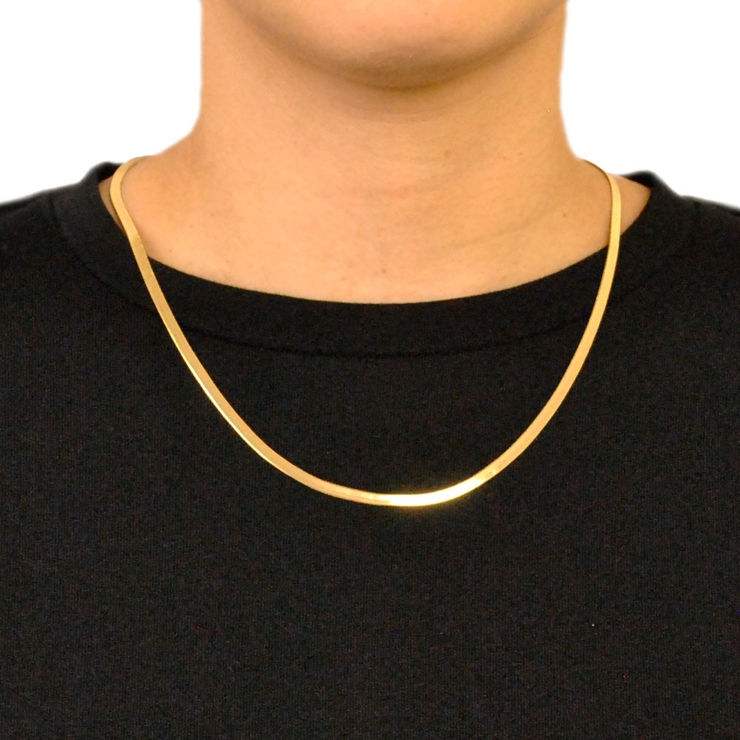 幅広スネークチェーンネックレス ゴールドシルバーパーティー結婚式オケージョン | FACION | 詳細画像6 