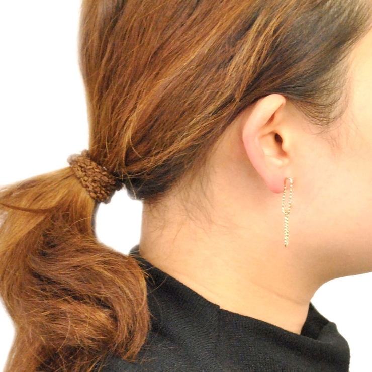 スリムスクエアチェーンメタルピアス プチプラシルバーゴールドインスタ | FACION | 詳細画像5 