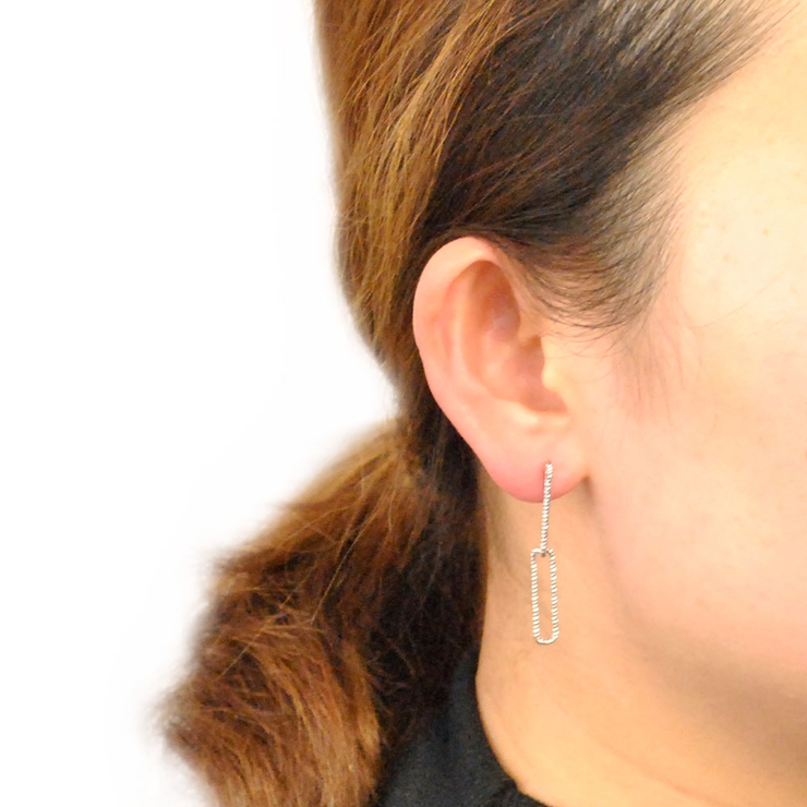 スリムスクエアチェーンメタルピアス プチプラシルバーゴールドインスタ | FACION | 詳細画像6 